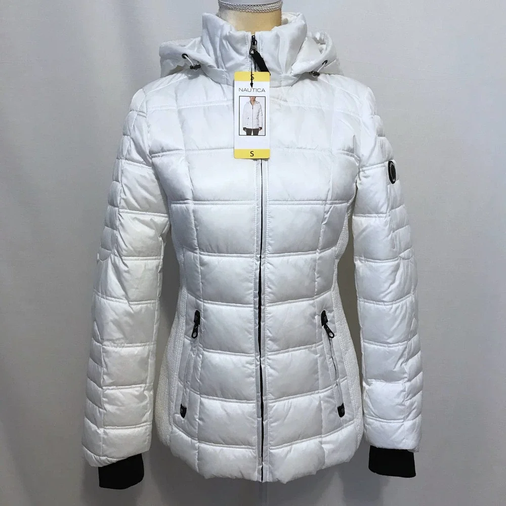 Nautica NWT White Puffer Water Resistant Jacket Women Various - Picture 2 of 16